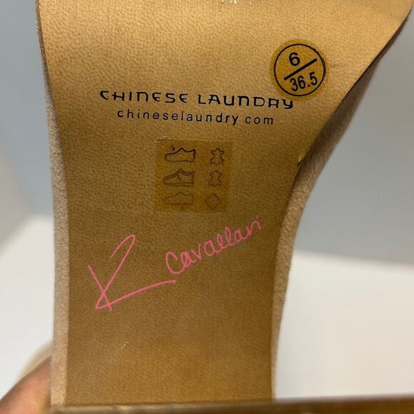 Kristin Cavallari Chinese Laundry Layton Kid Suede Tigers Eye Open Toe Booties - Picture 7 of 11